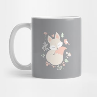 Sleeping Fox - grey Mug